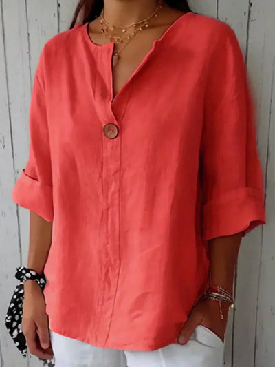SABRINA - Relaxed V-Neck Blouse