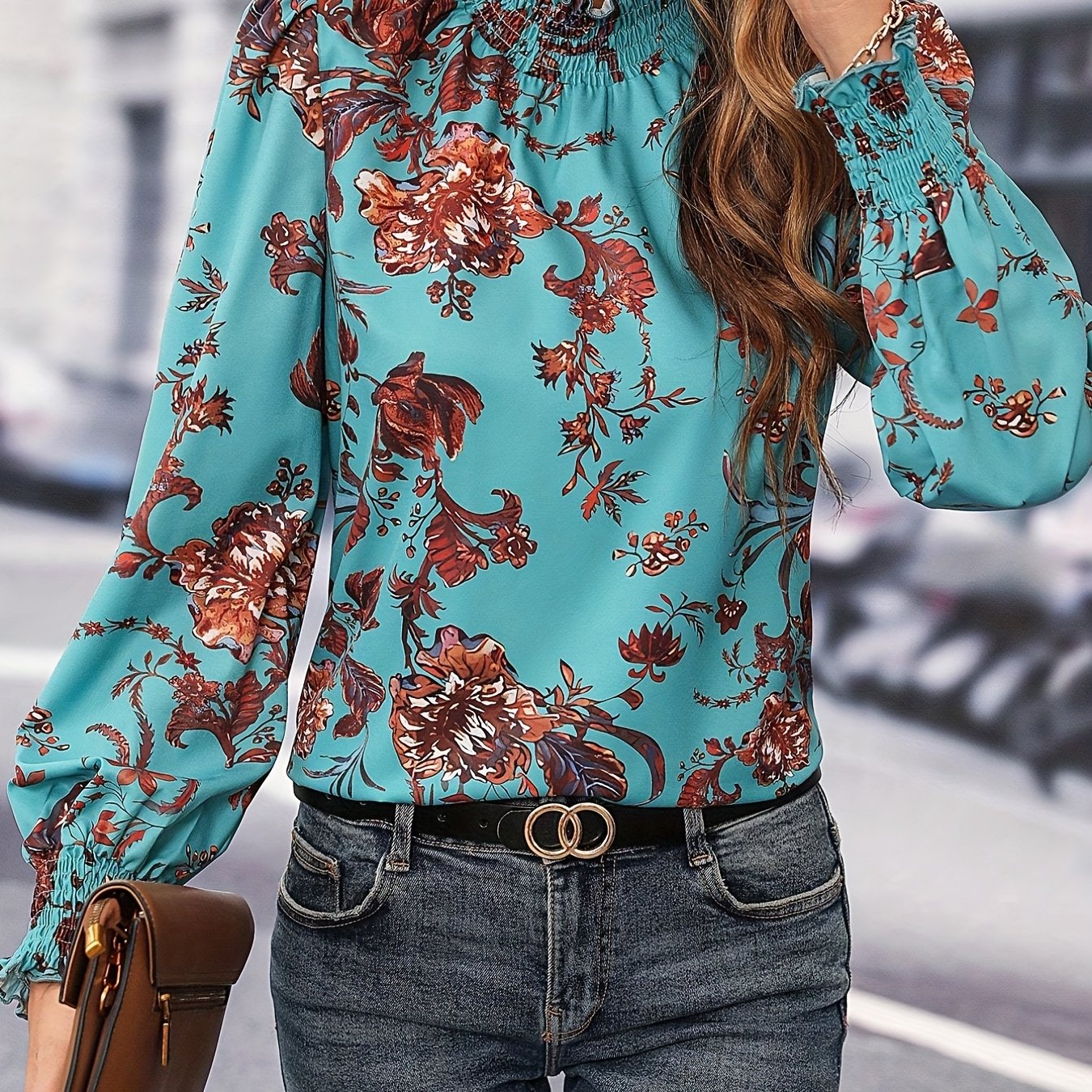 Isaline | Floral High-Neck Shirt