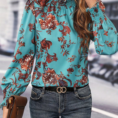 Isaline | Floral High-Neck Shirt