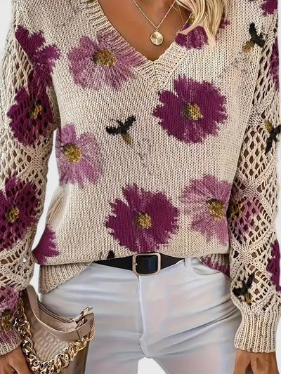 Renata | Elegant floral print sweater