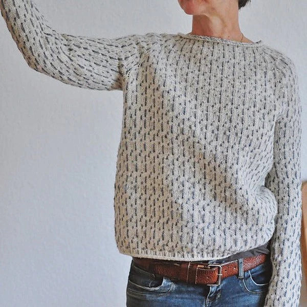 Vittoria – Elegant gray sweater with boat neckline