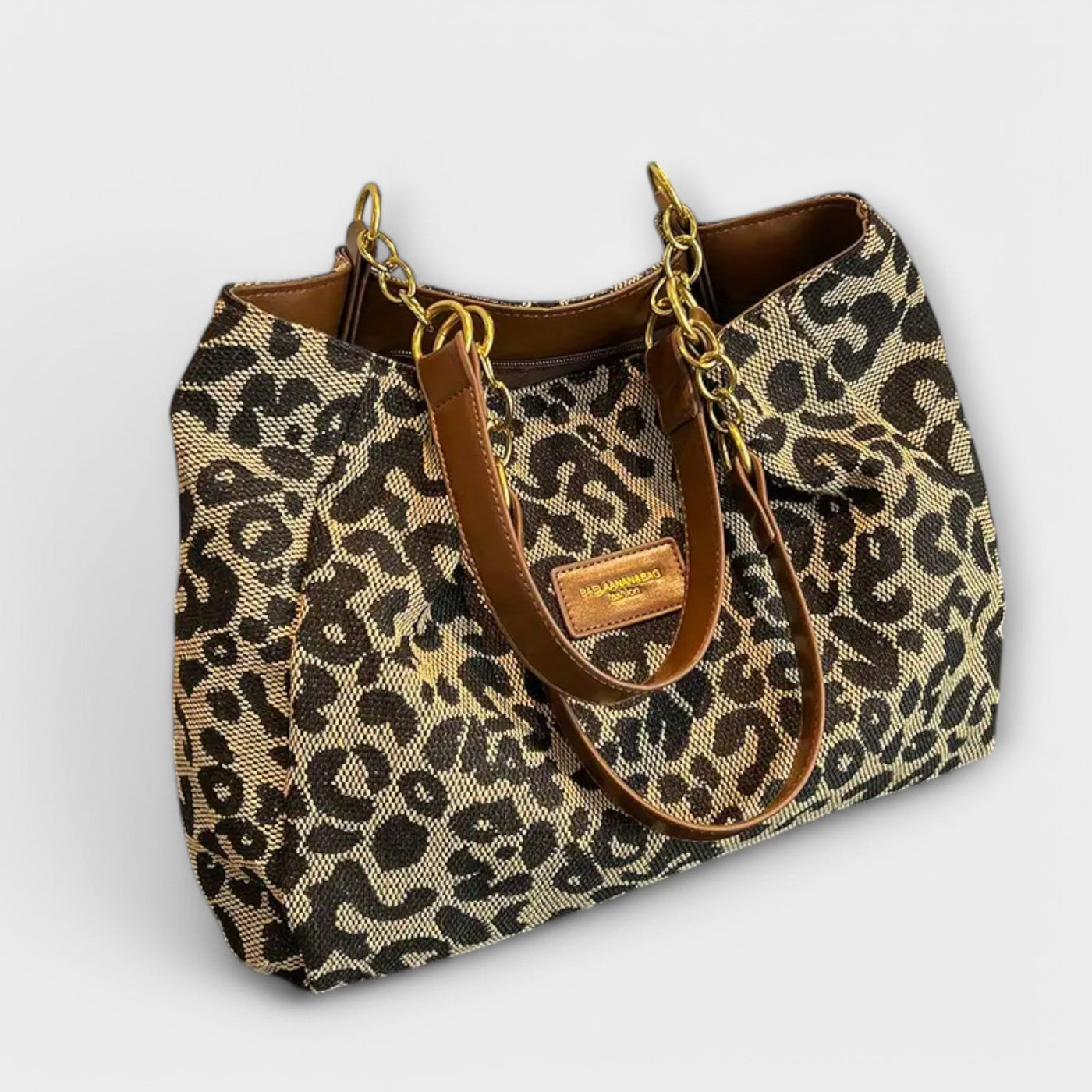 Lavieere - Leopard print canvas shoulder bag