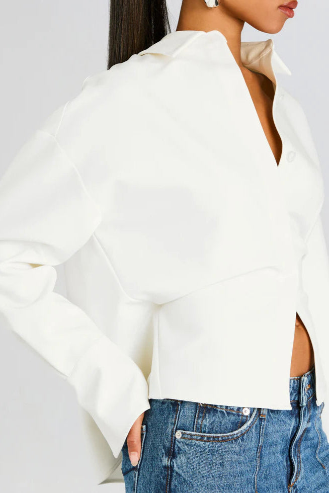 Grace Draped Button-Up Shirt