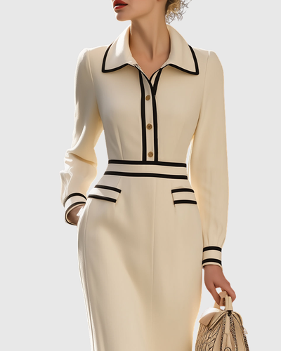 Aderyn | Tailored Midi Dress With Button Details (replaces Ysolde)