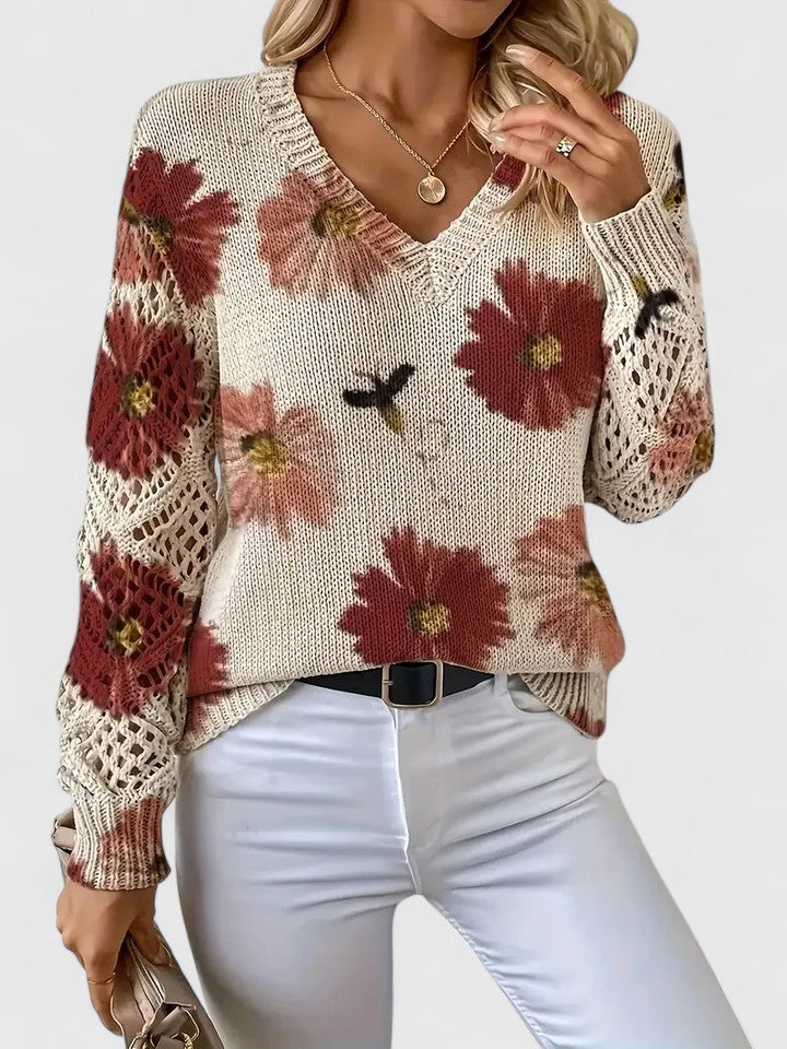 Renata | Elegant floral print sweater