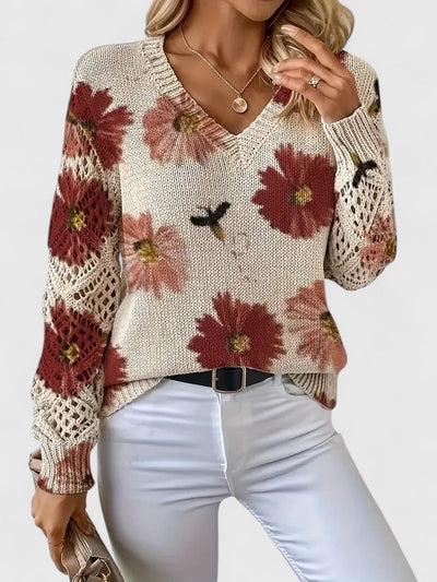 Renata | Elegant floral print sweater