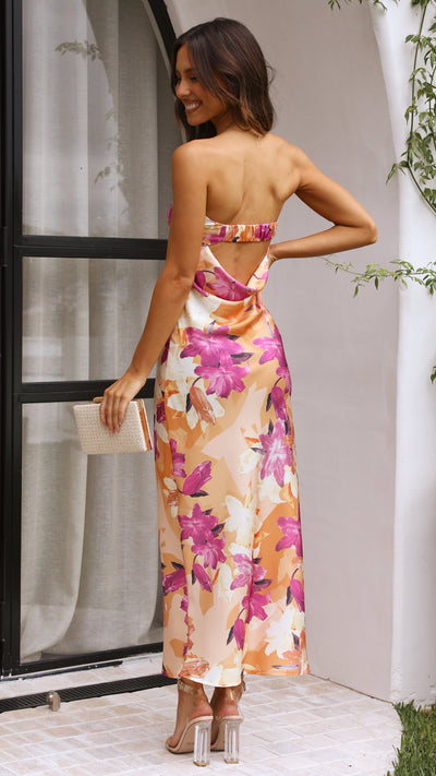 Thesa - Sleeveless Satin Dress