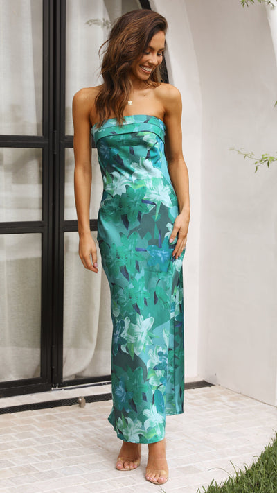 Thesa - Sleeveless Satin Dress