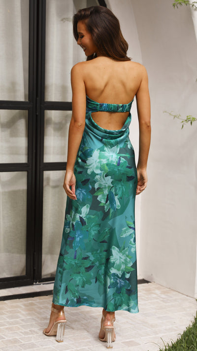 Thesa - Sleeveless Satin Dress