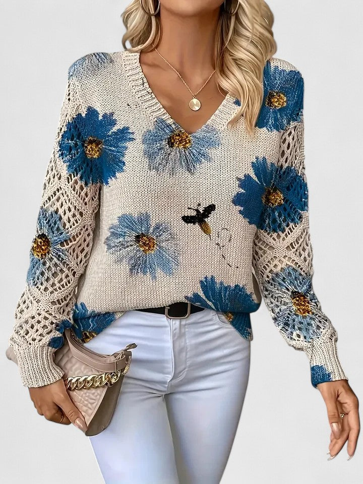 Renata | Elegant floral print sweater