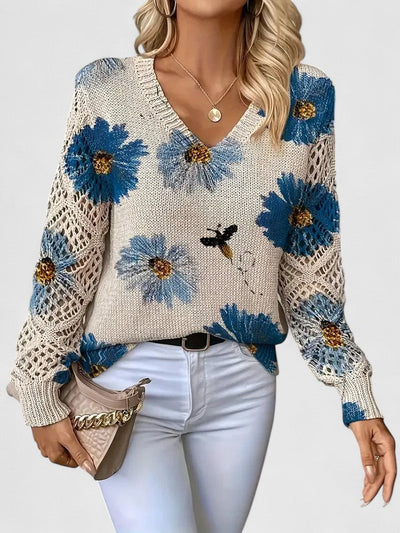 Renata | Elegant floral print sweater