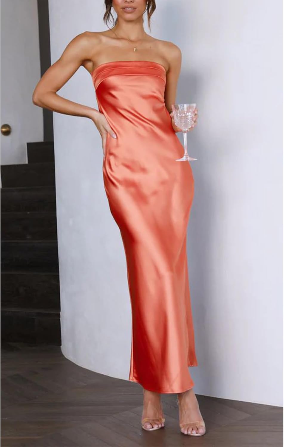 Thesa - Sleeveless Satin Dress