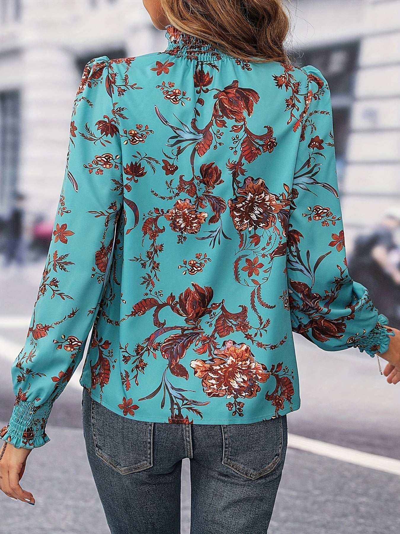 Isaline | Floral High-Neck Shirt