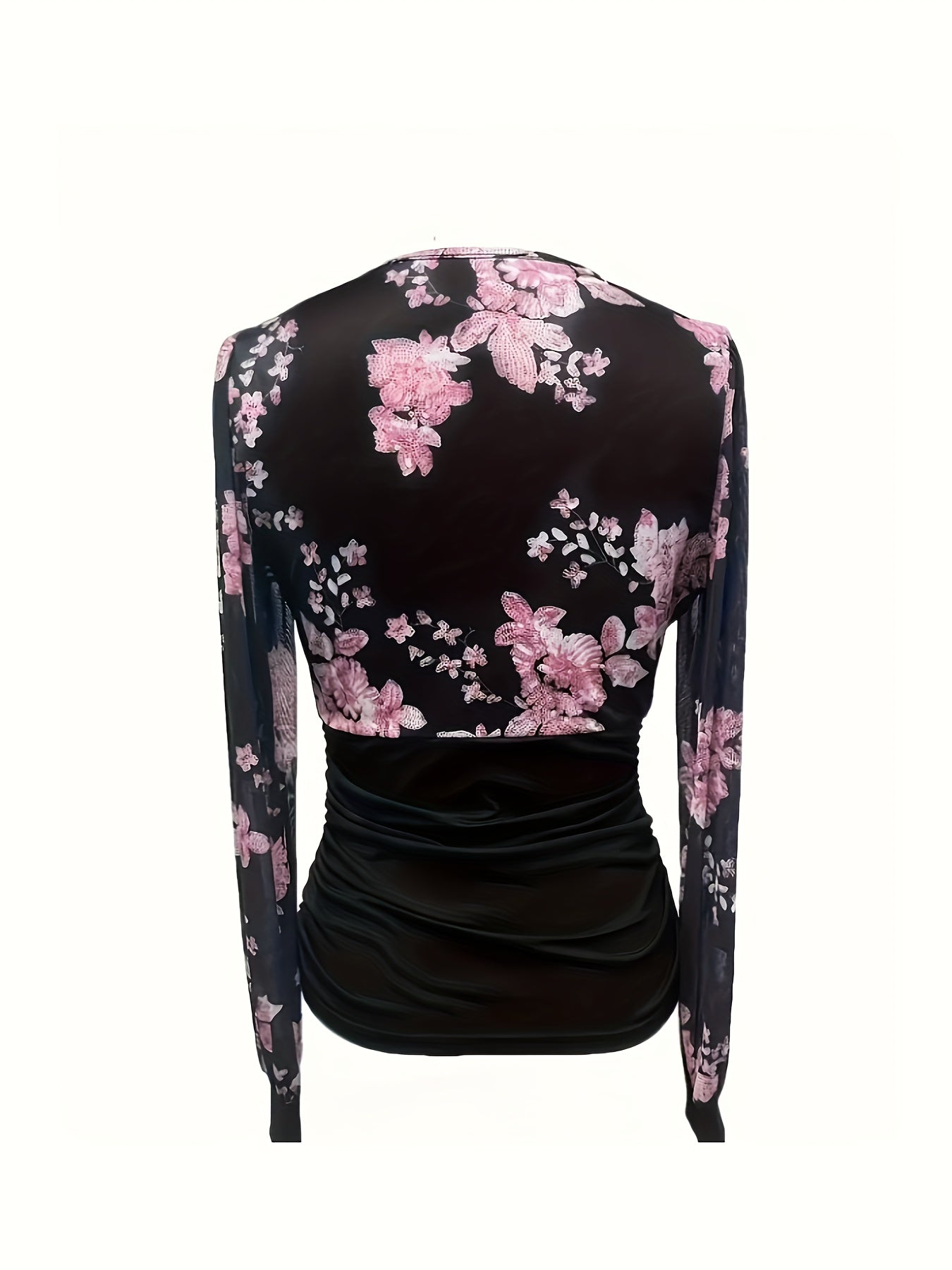 Daphné | Cross-Front Top with Floral Sleeves