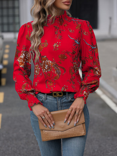 Isaline | Floral High-Neck Shirt
