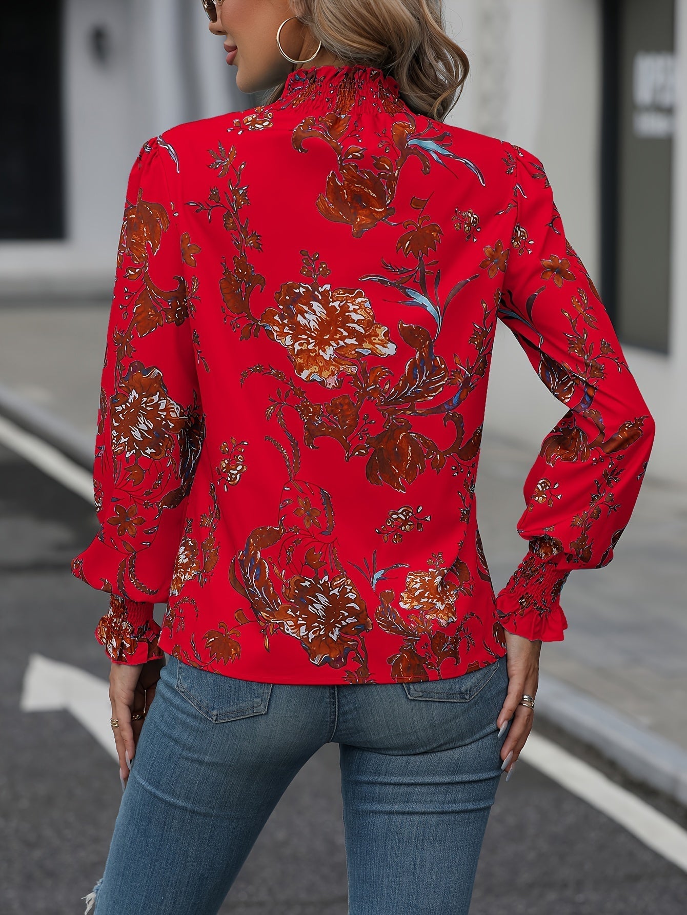 Isaline | Floral High-Neck Shirt