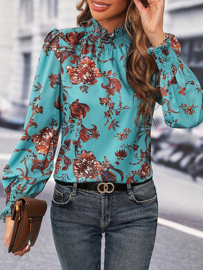 Isaline | Floral High-Neck Shirt