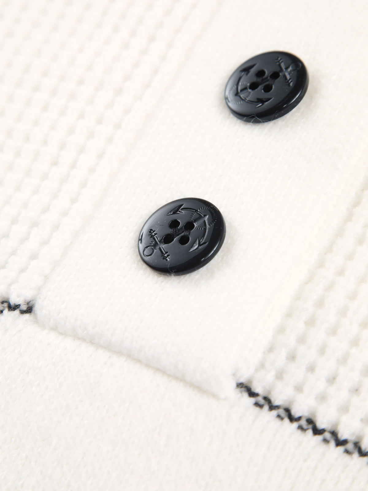 Open-collar sweater with buttons