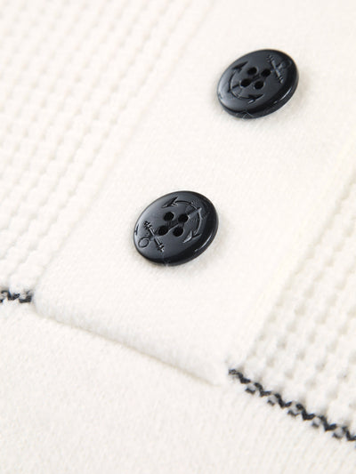 Open-collar sweater with buttons