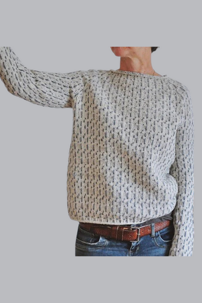Vittoria – Elegant gray sweater with boat neckline