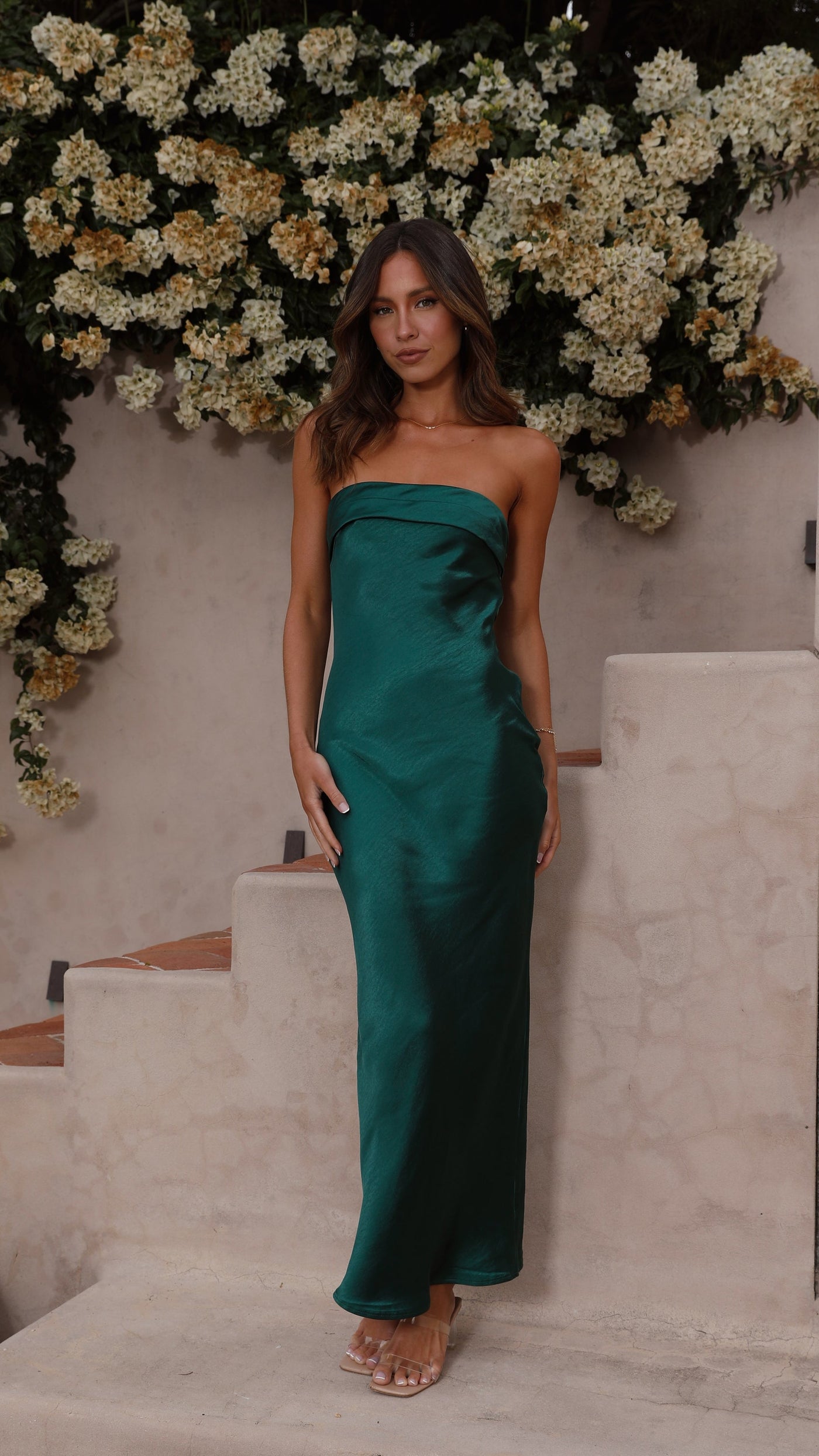 Thesa - Sleeveless Satin Dress