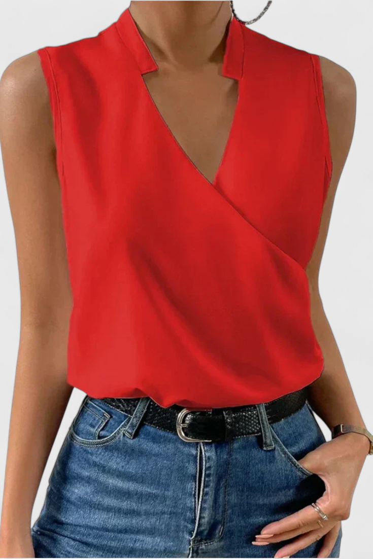 Yariela Soft Summer Top with V-Neck