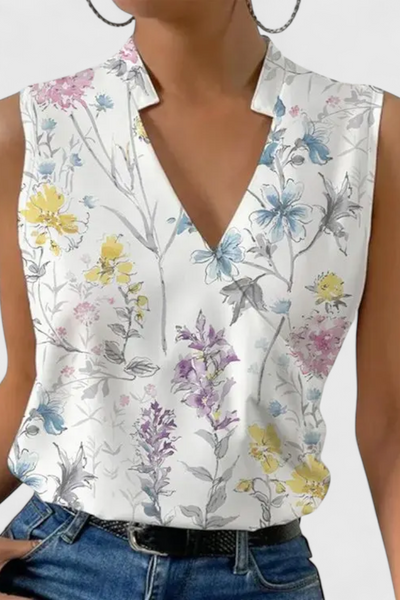 Yariela Soft Summer Top with V-Neck