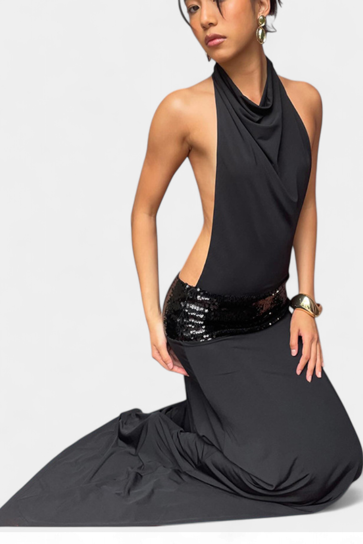 Georgia Halter Dress – Luxury Elegance