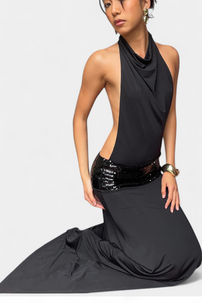 Georgia Halter Dress – Luxury Elegance