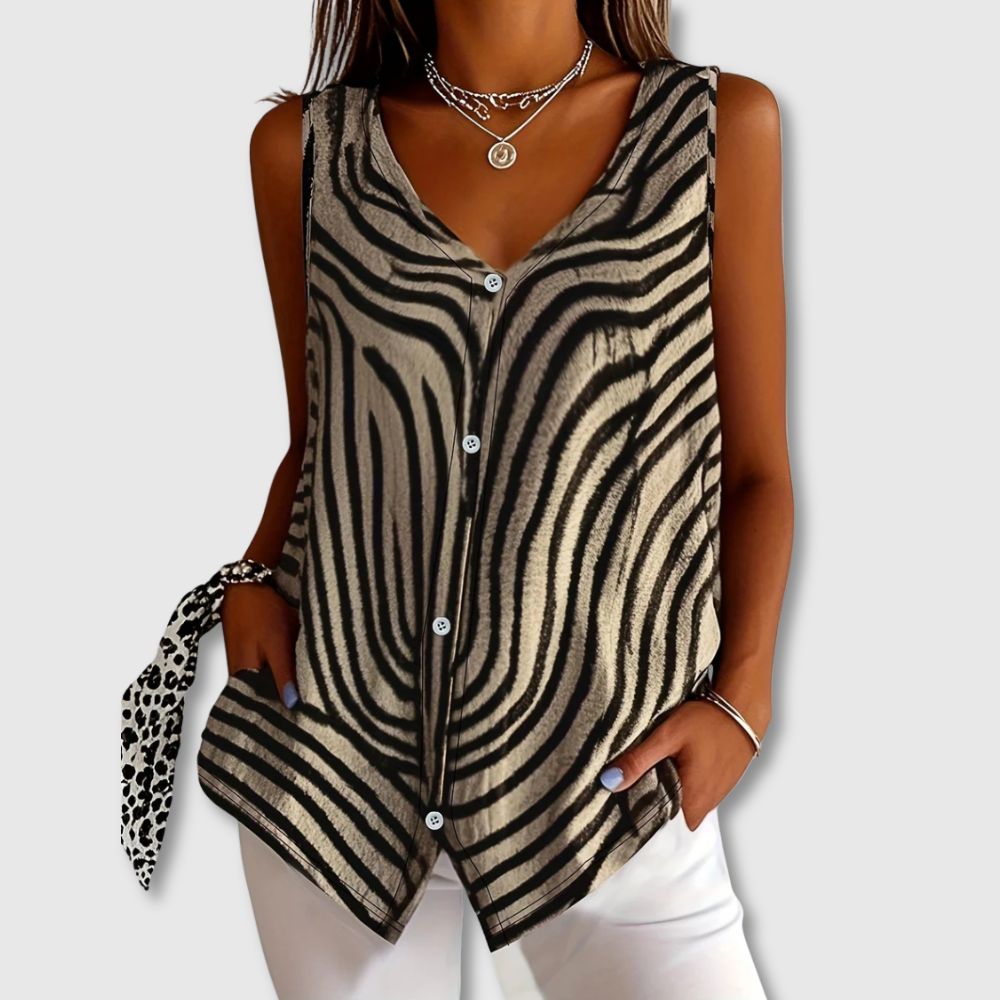 Alethea - Elegant Casual Sleeveless Blouse