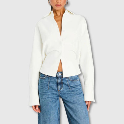 Grace Draped Button-Up Shirt