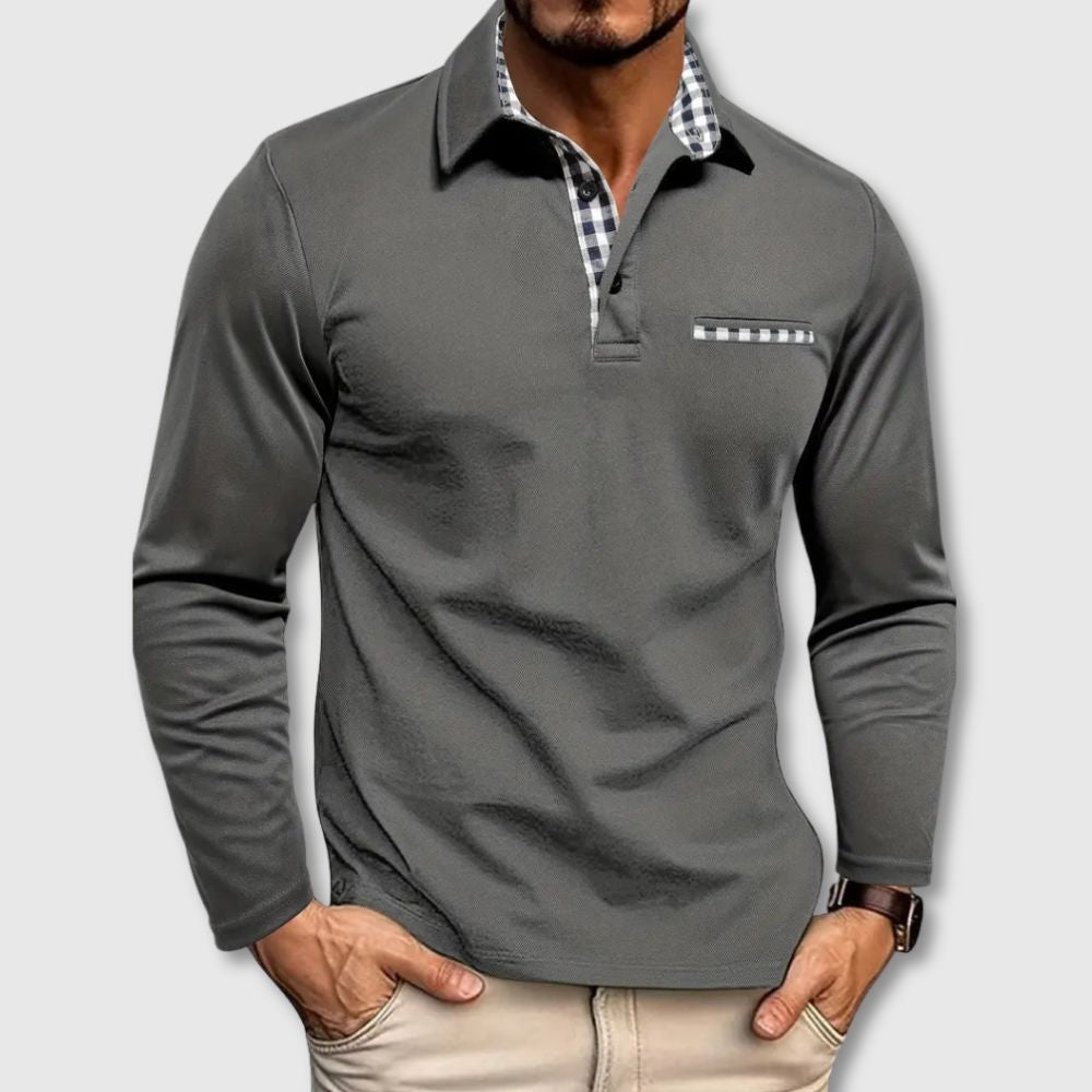 Long-sleeve polo shirt
