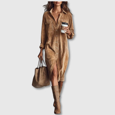 Macarena | Loose-fit Midi Corduroy Dress