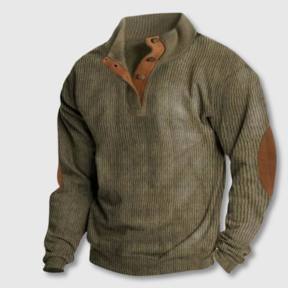 Casual sweatshirt with high collar and long sleeves