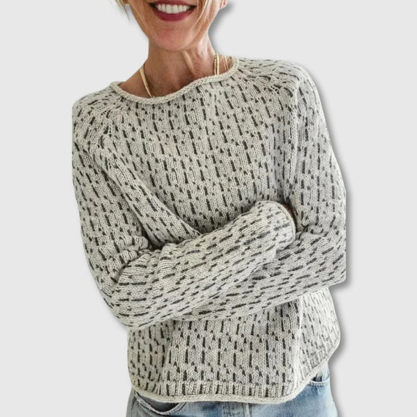 Vittoria – Elegant gray sweater with boat neckline