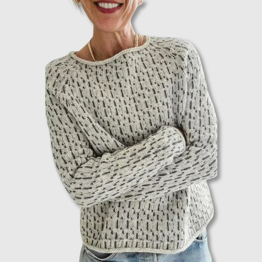 Vittoria – Elegant gray sweater with boat neckline