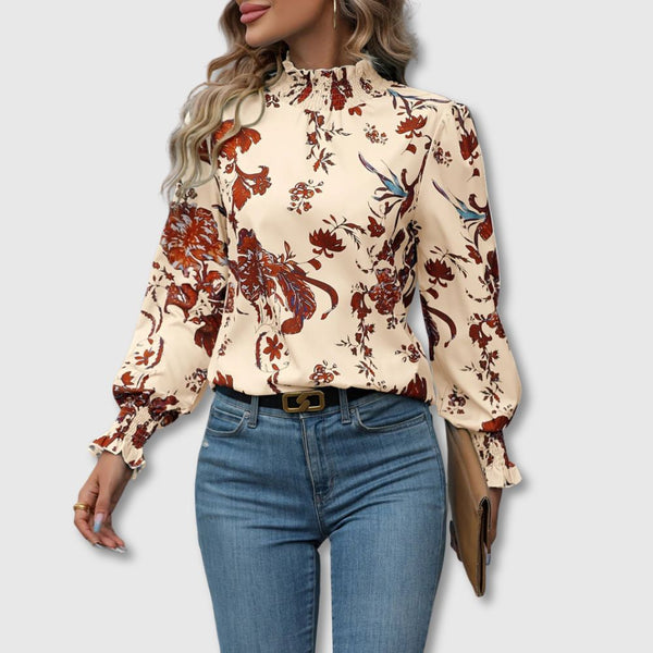 Isaline | Floral High-Neck Shirt