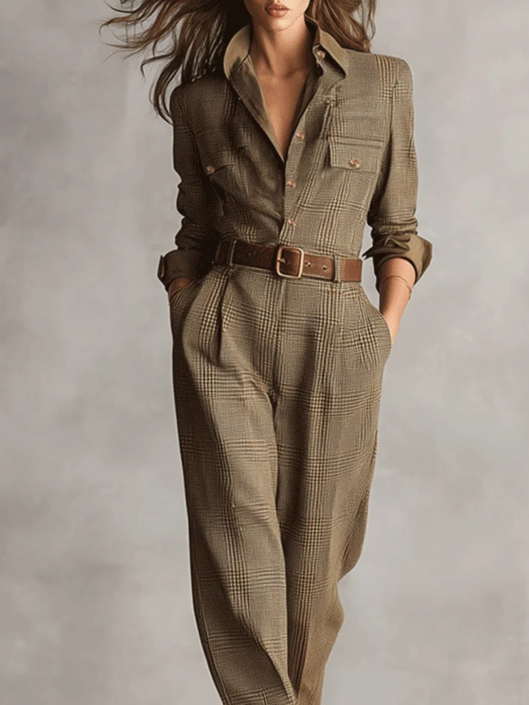 Mercedes | Checkered jumpsuit with sophisticated details