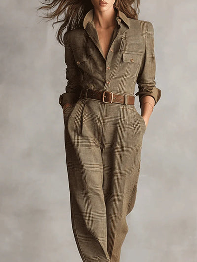 Mercedes | Checkered jumpsuit with sophisticated details