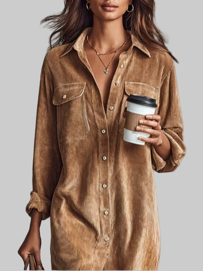 Macarena | Loose-fit Midi Corduroy Dress