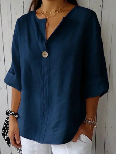 SABRINA - Relaxed V-Neck Blouse