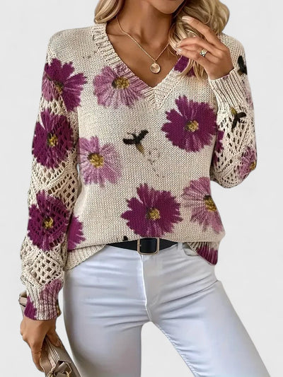 Renata | Elegant floral print sweater