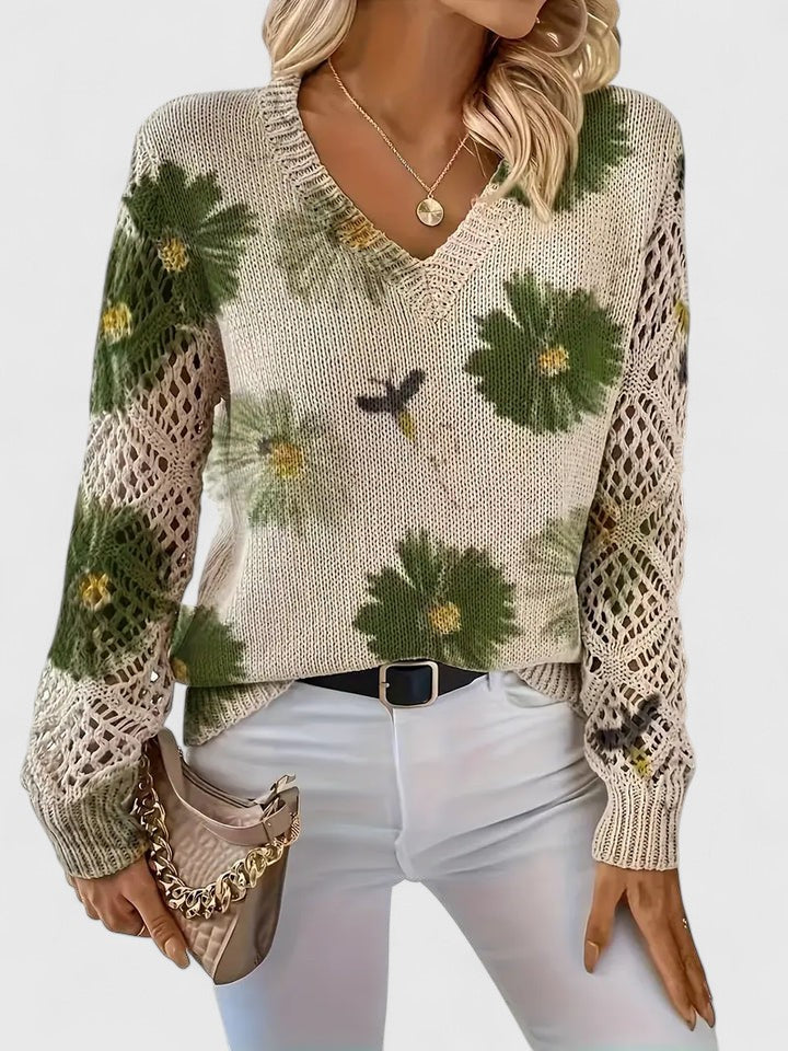 Renata | Elegant floral print sweater