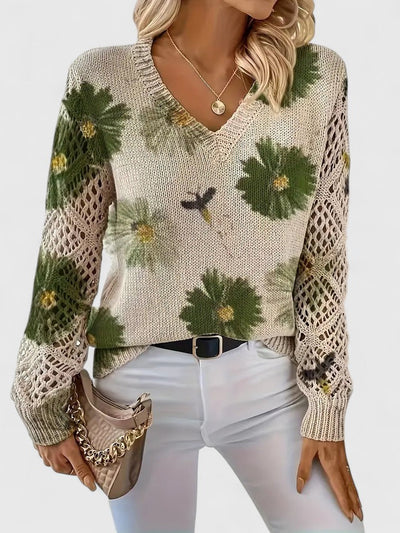 Renata | Elegant floral print sweater