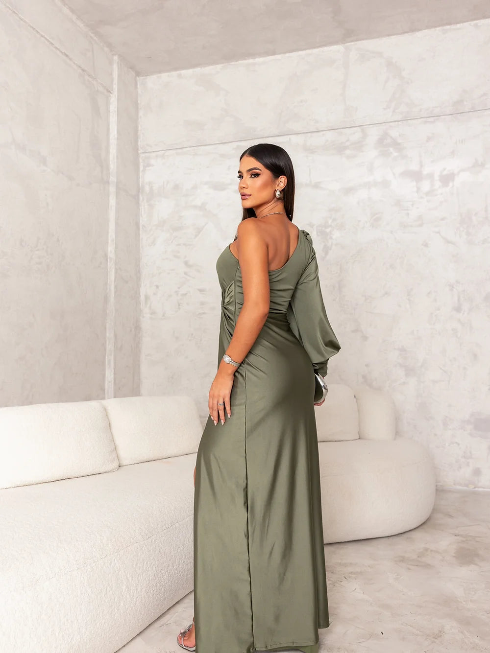 Evora - Long Satin Dress