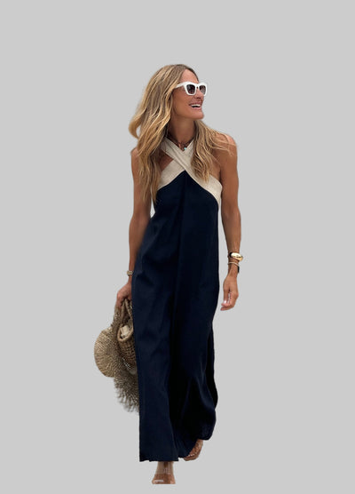 LIDIA - Long Halter Neck Dress