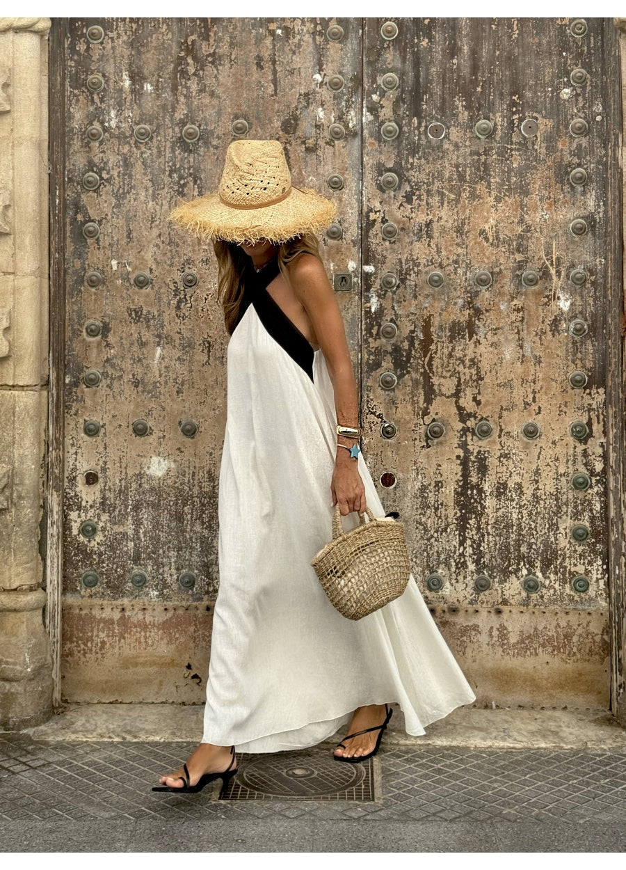 LIDIA - Long Halter Neck Dress
