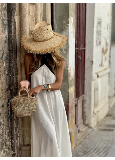 LIDIA - Long Halter Neck Dress